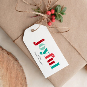 Étiquettes-cadeau Festif Rouge et Vert "Joyeux" Noël