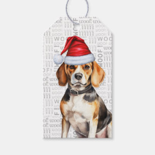 Étiquettes-cadeau Festive Beagle de vacances Chien Noël