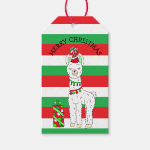 Étiquettes-cadeau Festive de Noël Llama Fa La Cute