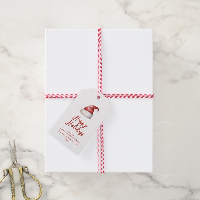 Étiquettes-cadeau Festive Santa Hat (Avec de la ficelle)
