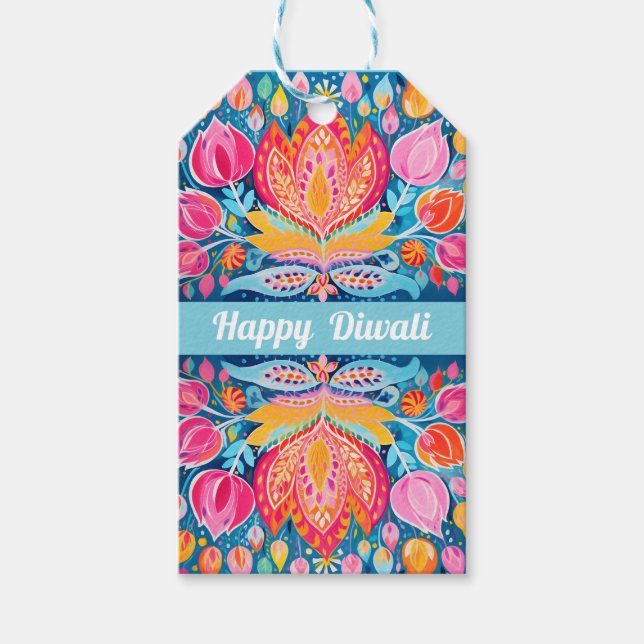 Étiquettes-cadeau Festivist Diwali Salutations (Devant)