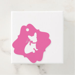 Étiquettes Cadeau Fête à thème Bulldog en France - rose Baby shower