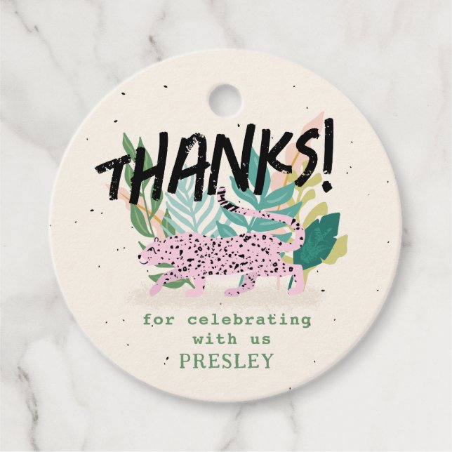 Étiquettes Cadeau Fête Anniversaire de enfant Wild Cat (Devant)