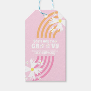 Étiquettes-cadeau Fête Arc-en-Ciel Rétro Daisy Way Deux Groovy