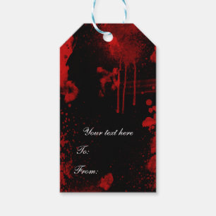 Étiquettes-cadeau Fête Costume de Halloween Taches de Sang Gothique