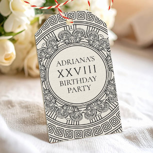 Étiquettes-cadeau Fête d'anniversaire à thème grec