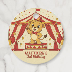 Étiquettes Cadeau Fête d'anniversaire Cirque Vintage