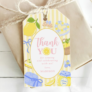 Étiquettes-cadeau Fête d'anniversaire de 1 an Lemon Citrus Summer Le
