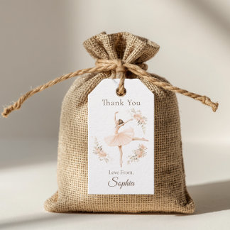 Étiquettes-cadeau Fête d'anniversaire de ballerine personnalisée ave