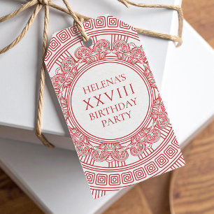 Étiquettes-cadeau fête d'anniversaire de déesse grecque rose