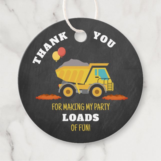 Étiquettes Cadeau Fête d'anniversaire de la construction (Devant)