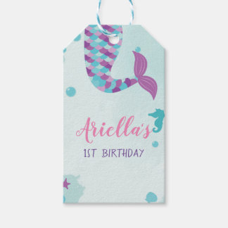 Étiquettes-cadeau Fête d'anniversaire de la sirène