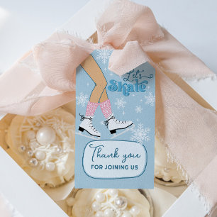 Étiquettes-cadeau Fête d'anniversaire de patinage sur glace Faveurs