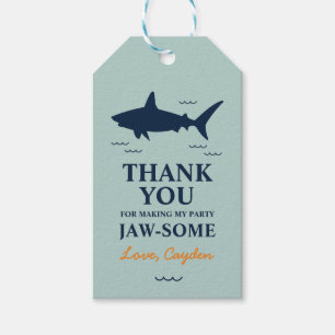 Étiquettes-cadeau Fête d'anniversaire de requin Merci