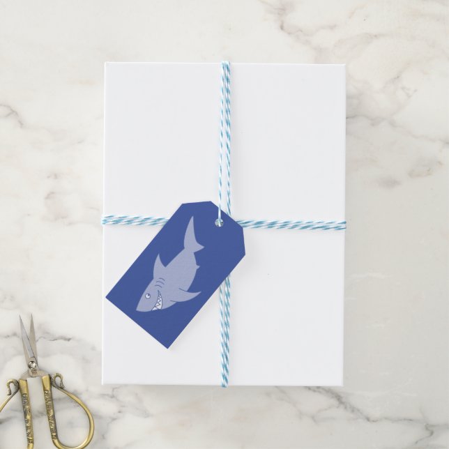 Étiquettes-cadeau Fête d'anniversaire de requins (Avec de laficelle)