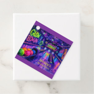 Étiquettes Cadeau Fête d'anniversaire de teenager Glow Bowling Merci