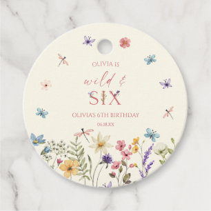 Étiquettes Cadeau Fête d'anniversaire des 6 ans de Wild & Six Wildfl