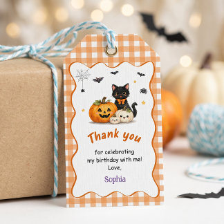 Étiquettes-cadeau Fête d'anniversaire d'Halloween mignonne et effray