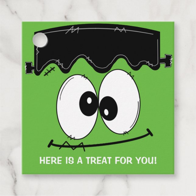 Étiquettes Cadeau Fête d'anniversaire Frankenstein Halloween (Devant)