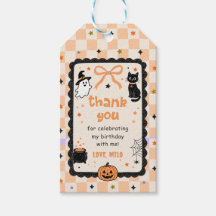 Fête d'anniversaire Halloween à carreaux orange