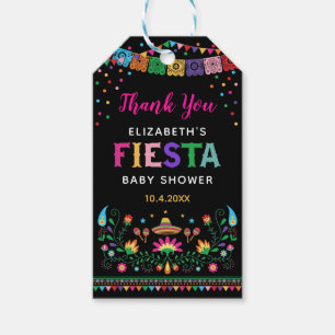 Étiquettes-cadeau Fête d'anniversaire mexicaine vibrante de baby