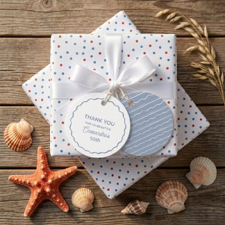 Étiquettes Cadeau Fête d'anniversaire moderne sur la plage côtière b