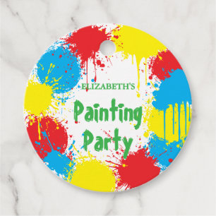 Étiquettes Cadeau Fête d'anniversaire pour enfants de peinture