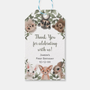 Étiquettes-cadeau Fête d'anniversaire pour les animaux des bois