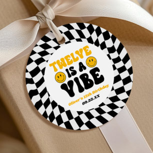Étiquettes Cadeau Fête d'anniversaire Rétro 12 Ans Douze Est Une Vib