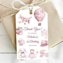 Fête d'anniversaire rose Toile De Jouy 