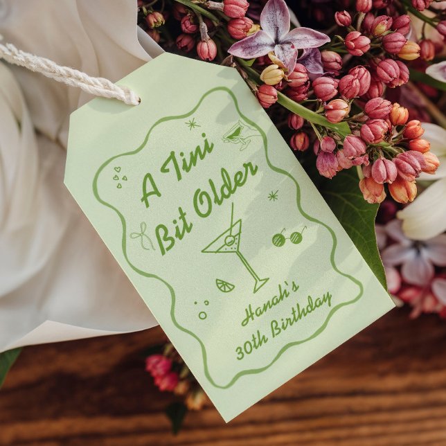 Étiquettes-cadeau Fête d'anniversaire sur le thème Martini un peu pl (Créateur téléchargé)