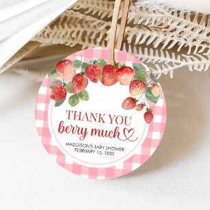 Étiquettes Cadeau Fête de Bébé aux Fraises Douces