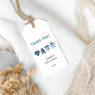 Étiquettes-cadeau Fête de Bébé Jean Bleu - Thème Denim
