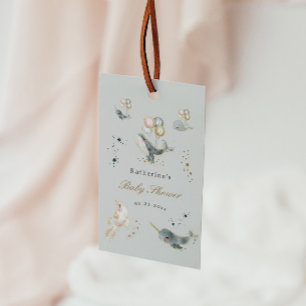 Étiquettes-cadeau Fête de Bébé Magique Ballons Baleines