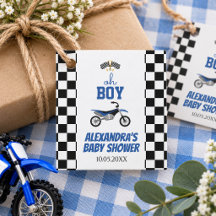 Fête de Bébé Motocross à Carreaux Oh Garçon