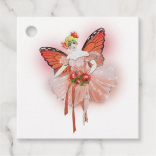Étiquettes Cadeau Fête de Bébé Papillon de Fée Lumineuse