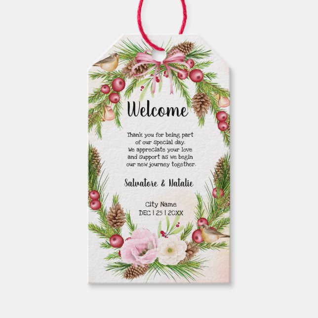 Étiquettes-cadeau Fête de bienvenue Favoriser Noël Mariage Faveur (Devant)