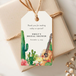 Étiquettes-cadeau Fête de cactus Floral Shower de Mariage