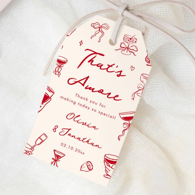 Étiquettes-cadeau Fête de fiançailles Red That's Amore (Créateur téléchargé)