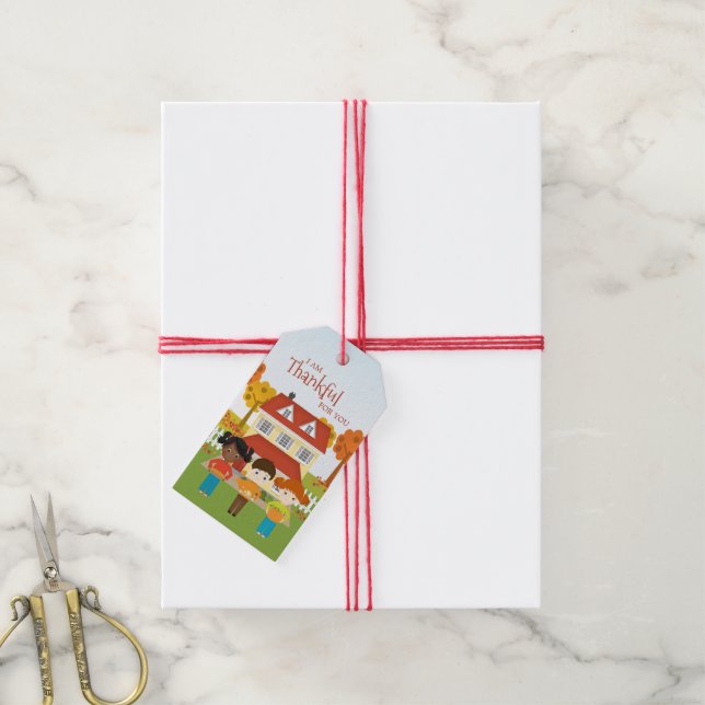 Étiquettes-cadeau Fête de l'Action de grâce (Avec de la ficelle)