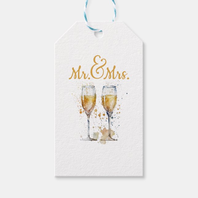 Étiquettes-cadeau Fête de M. & Mme Champagne (Devant)