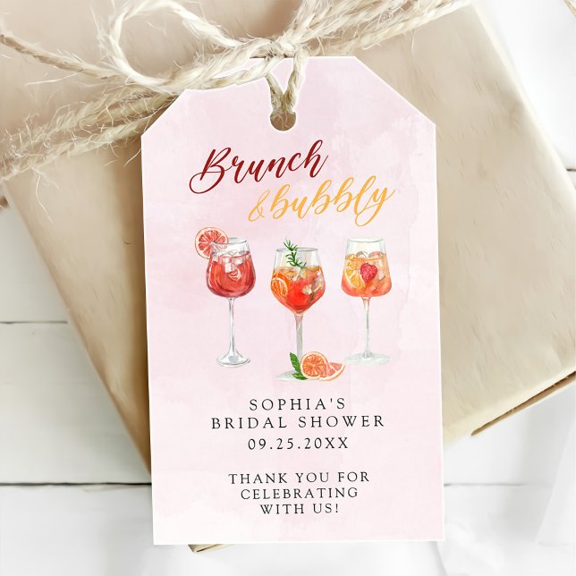 Étiquettes-cadeau Fête de mariage au cocktail aquarelle (Créateur téléchargé)