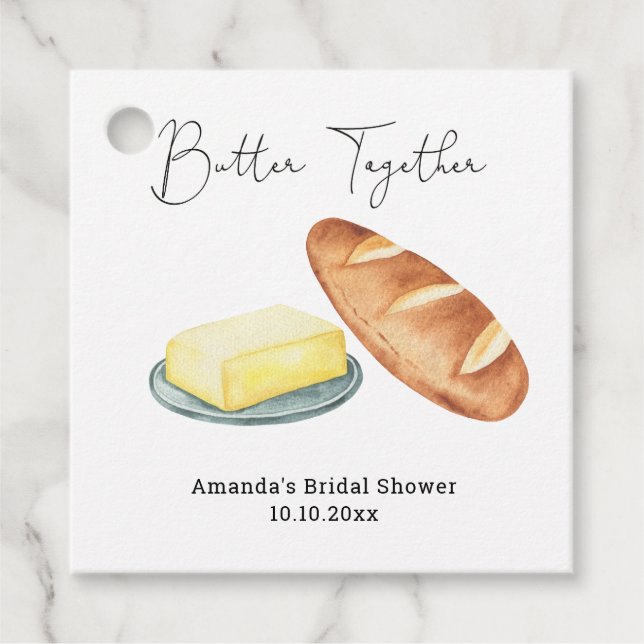 Étiquettes Cadeau Fête de mariage Beurre Ensemble  (Devant)
