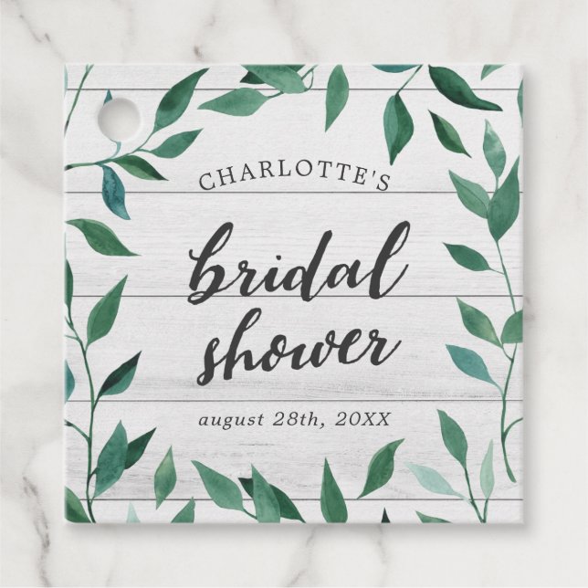 Étiquettes Cadeau Fête de mariage champêtre avec végétation luxurian (Devant)