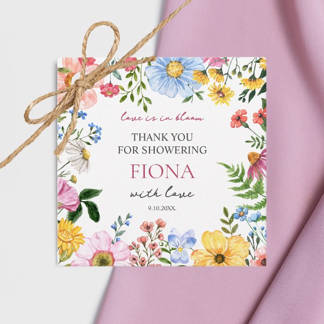 Étiquettes Cadeau Fête de mariage champêtre Love in Bloom Remercieme (love is in bloom gift tags bridal shower thank you favors)