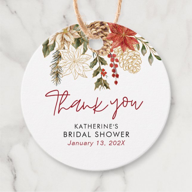 Étiquettes Cadeau Fête de mariage de Noël en hiver  (Devant)