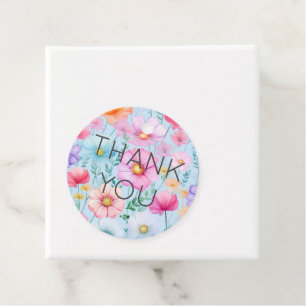 Étiquettes Cadeau Fête de mariage floral aquarelle pastel rose