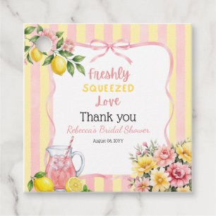 Étiquettes Cadeau Fête de mariage Floral Citron Rose Fraîchement Pre