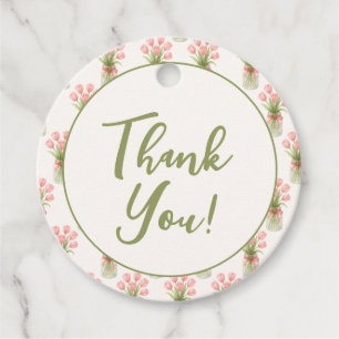 Étiquettes Cadeau Fête de mariage Floral Rose Fraîchement Retirée du