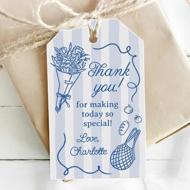 Étiquettes-cadeau Fête de mariage Handrawn Fresh Off the Market (Créateur téléchargé)